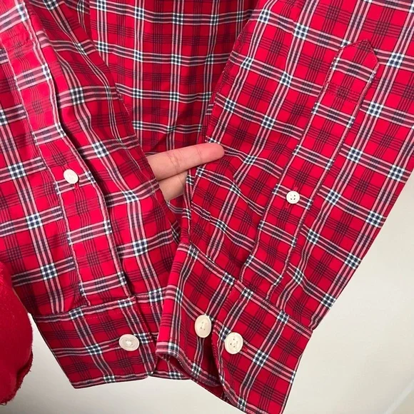 Abercrombie & Fitch Red Plaid Shirt 2XL MEN (excellent condition) - Picture 6 of 7